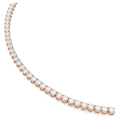Matrix Tennis necklace Round cut, White, 18K rose gold plated