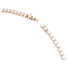 Matrix Tennis necklace Round cut, White, 18K rose gold plated