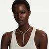 Matrix Y necklace Round cut, White, 18K gold plated