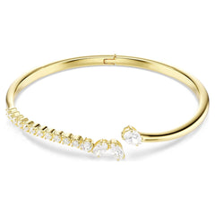 Mesmera bangle Mixed cuts, White, 18K gold plated