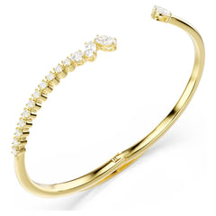 Mesmera bangle Mixed cuts, White, 18K gold plated
