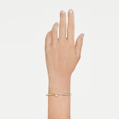 Mesmera bangle Mixed cuts, White, 18K gold plated
