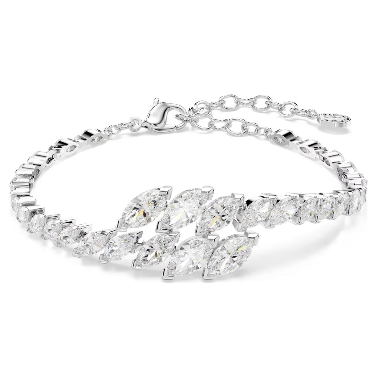 Mesmera bracelet Marquise cut, White, Rhodium plated