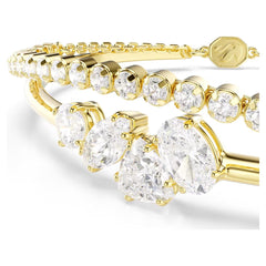 Mesmera bracelet Mixed cuts, White, 18K gold plated