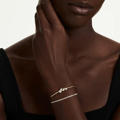Mesmera bracelet Mixed cuts, White, 18K gold plated