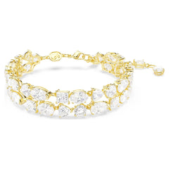 Mesmera bracelet Mixed cuts, White, Gold-tone plated