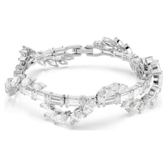 Mesmera bracelet Mixed cuts, White, Rhodium plated