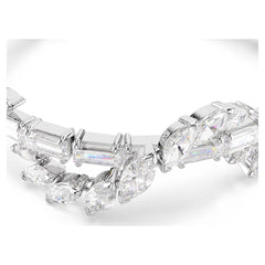 Mesmera bracelet Mixed cuts, White, Rhodium plated