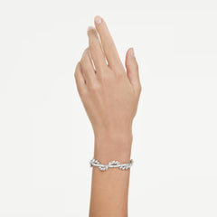 Mesmera bracelet Mixed cuts, White, Rhodium plated