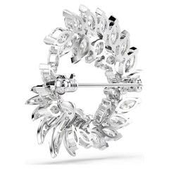 Mesmera brooch Marquise cut, White, Rhodium plated