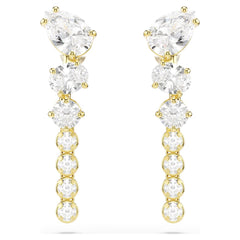Mesmera drop earrings Mixed cuts, White, 18K gold plated