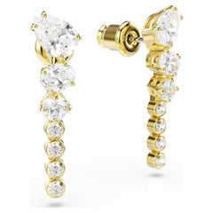 Mesmera drop earrings Mixed cuts, White, 18K gold plated