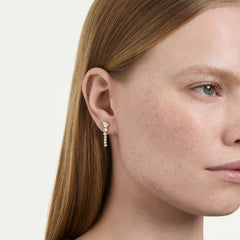 Mesmera drop earrings Mixed cuts, White, 18K gold plated