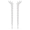 Mesmera earrings Marquise cut, White, Rhodium plated