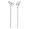 Mesmera earrings Marquise cut, White, Rhodium plated