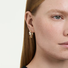 Mesmera hoop earrings Mixed cuts, White, 18K gold plated