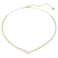 Mesmera necklace Mixed cuts, White, 18K gold plated
