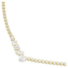 Mesmera necklace Mixed cuts, White, 18K gold plated