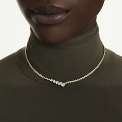 Mesmera necklace Mixed cuts, White, 18K gold plated
