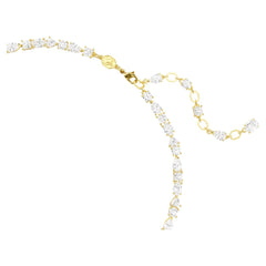 Mesmera necklace Mixed cuts, White, Gold-tone plated