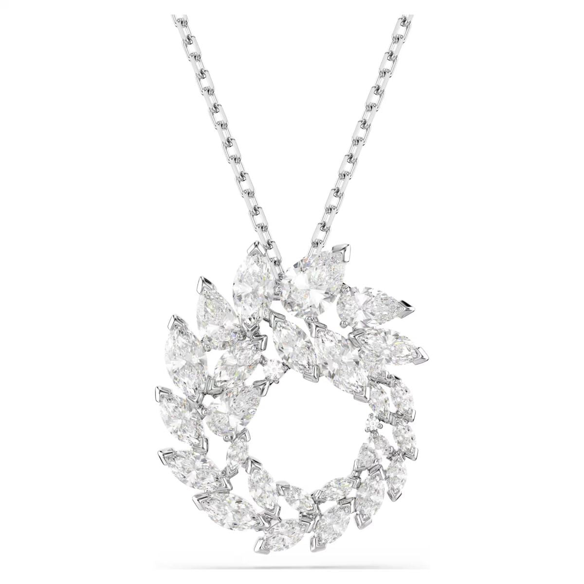 Mesmera pendant Marquise cut, White, Rhodium plated