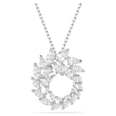 Mesmera pendant Marquise cut, White, Rhodium plated