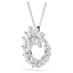 Mesmera pendant Marquise cut, White, Rhodium plated