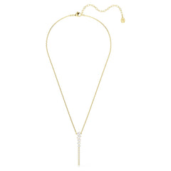Mesmera Y necklace Mixed cuts, White, 18K gold plated