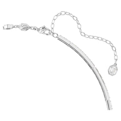 Mesmera Y necklace Mixed cuts, White, Rhodium plated