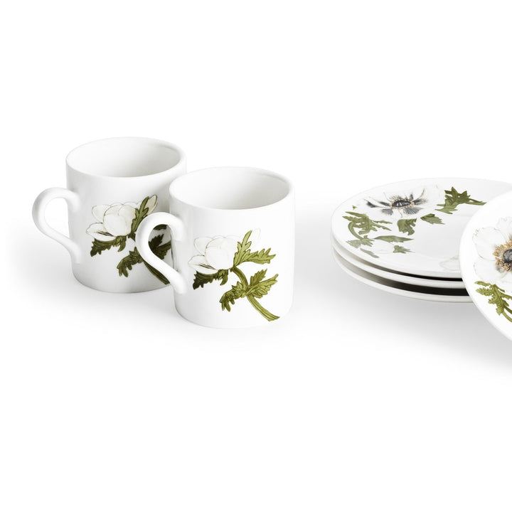 Anemone Painted Demitasse Set Of 4