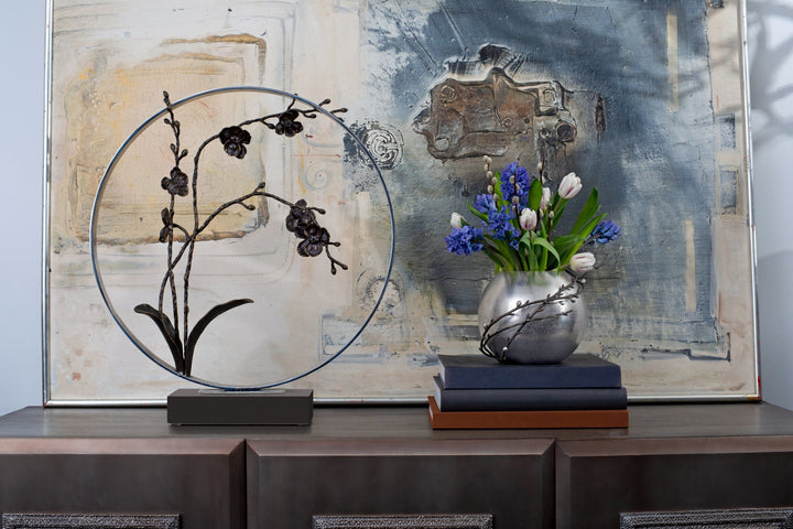 Black Orchid 22" Moon Gate Sculpture