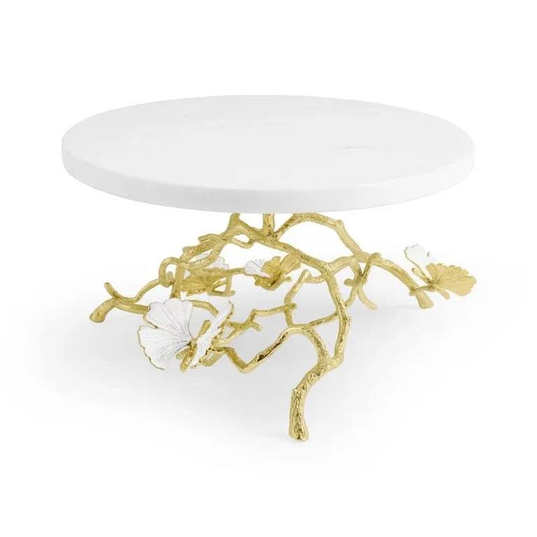 Butterfly Ginkgo Gold Cake Stand