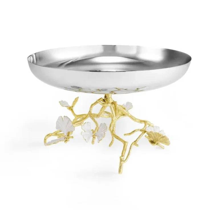Butterfly Ginkgo Gold Fruit Bowl