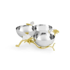 Butterfly Ginkgo Gold Triple Bowl