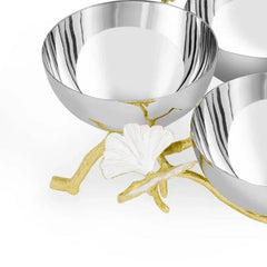 Butterfly Ginkgo Gold Triple Bowl