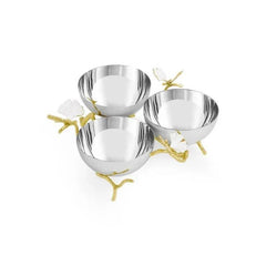 Butterfly Ginkgo Gold Triple Bowl