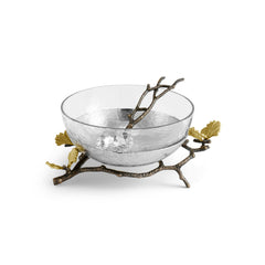 Butterfly Ginkgo Glass Nut Dish W/ Spoon