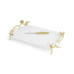 Gold Butterfly Ginkgo Cheese Board With Spreader