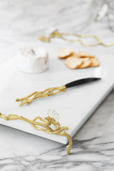Gold Butterfly Ginkgo Cheese Board With Spreader