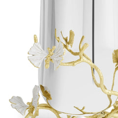 Butterfly Ginkgo Gold Vase - Medium