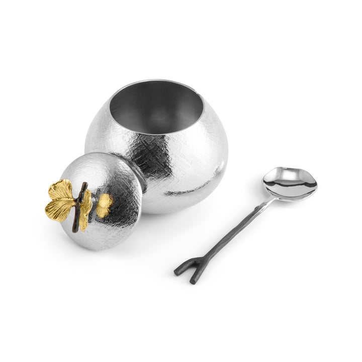 Butterfly Ginkgo Pot W/ Spoon