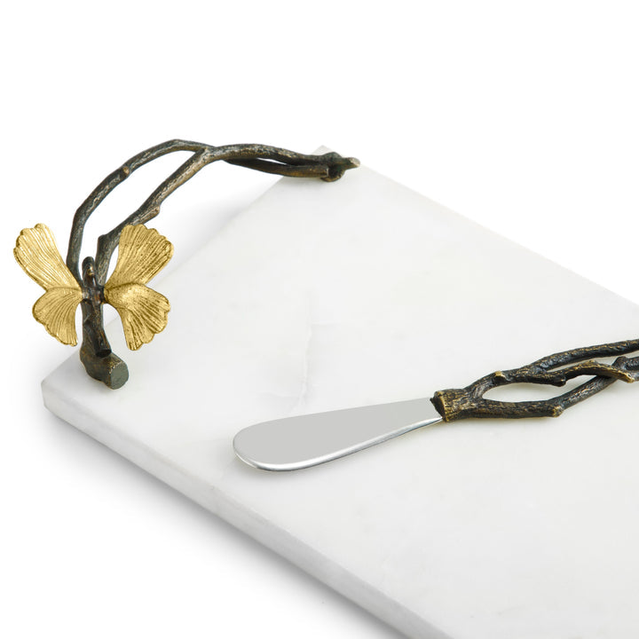 Butterfly Ginkgo Small Cheese Board W/ Knife