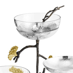 Butterfly Ginkgo Triple Bowl Set W/ Spoons