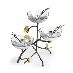 Butterfly Ginkgo Triple Bowl Set W/ Spoons