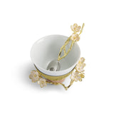 Cherry Blossom Porcelain Small Bowl W/ Spoon