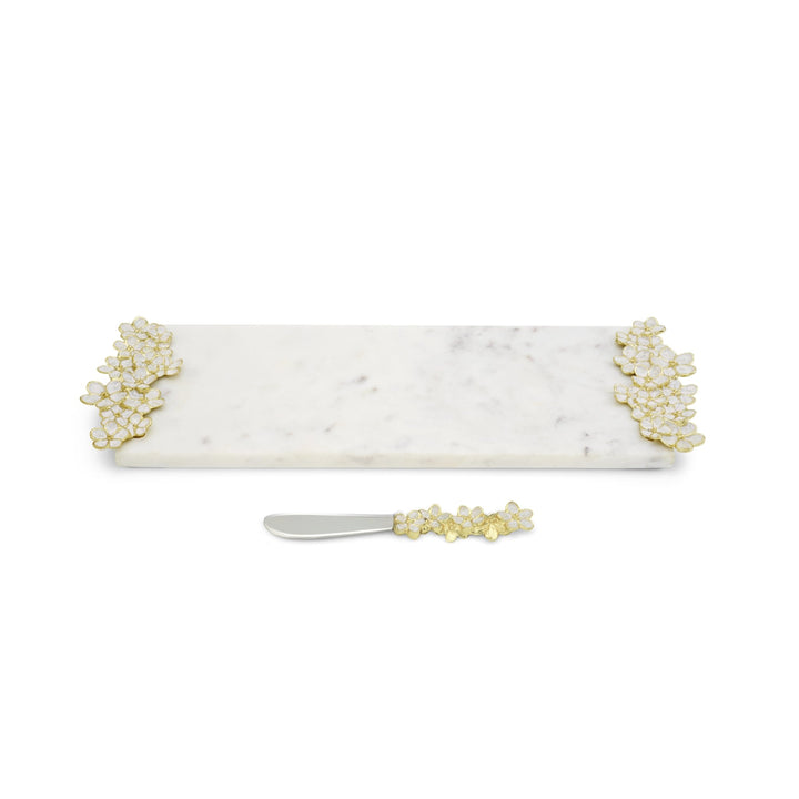 Cherry Blossom Small Cheese Board W/ Knife