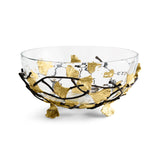 Golden Ginkgo Medium Glass Bowl