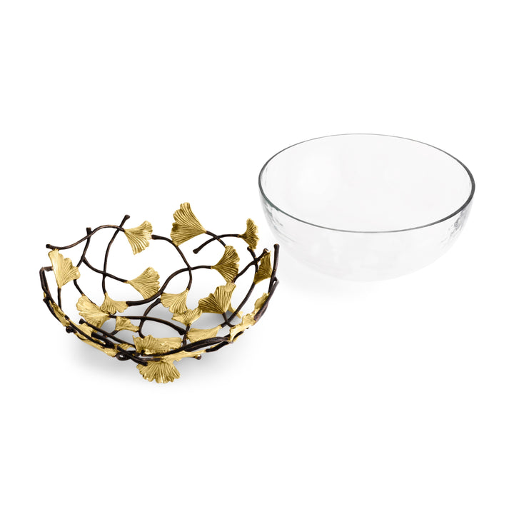 Golden Ginkgo Medium Glass Bowl