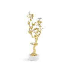 Lovebirds Silver & Gold Candelabra