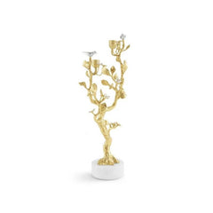 Lovebirds Silver & Gold Candelabra